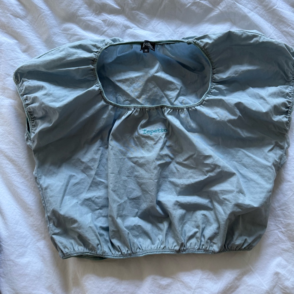 Light Blue Vintage Repetto Crop Top